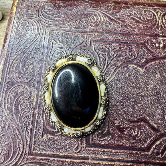 Vintage Sterling Silver Israel Brooch pendant Oval 31.4G - Picture 1 of 13